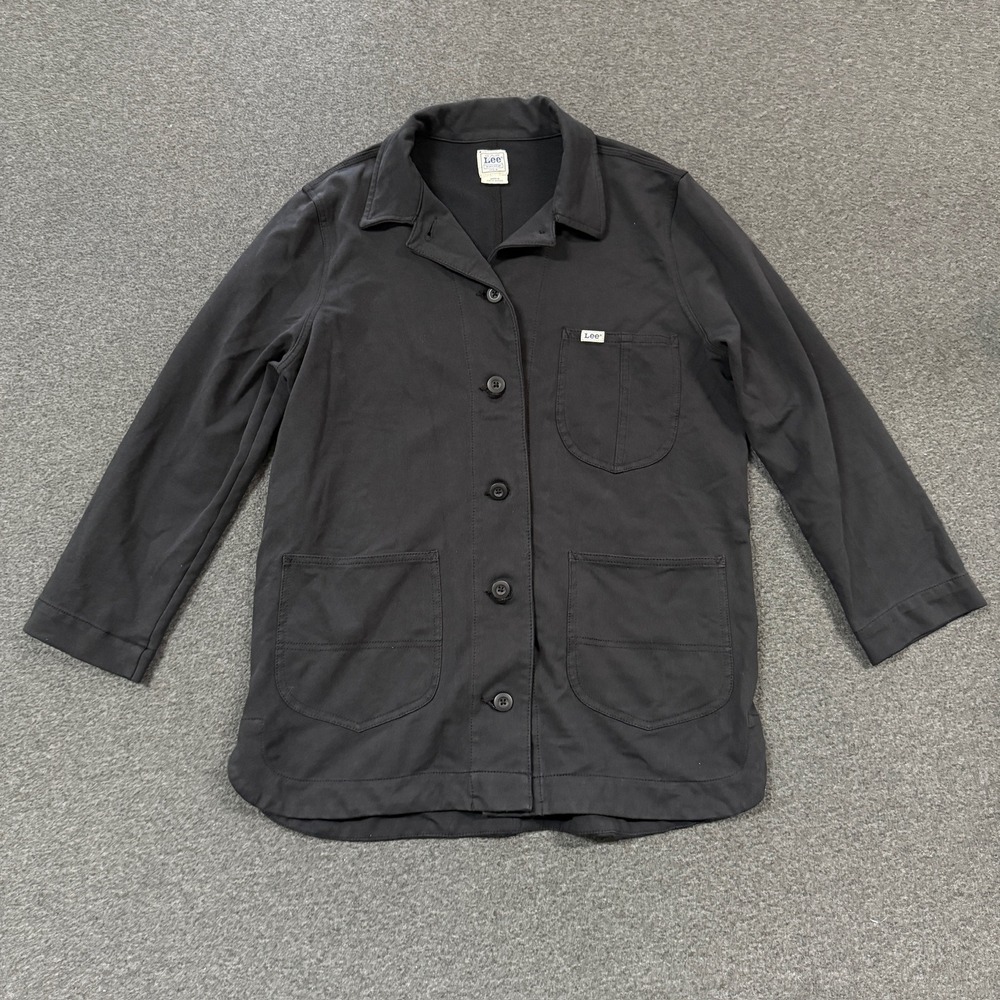 Modern Lee Workwear Chore Coat Jacket Mens Size M Black Good Utility Pocket
